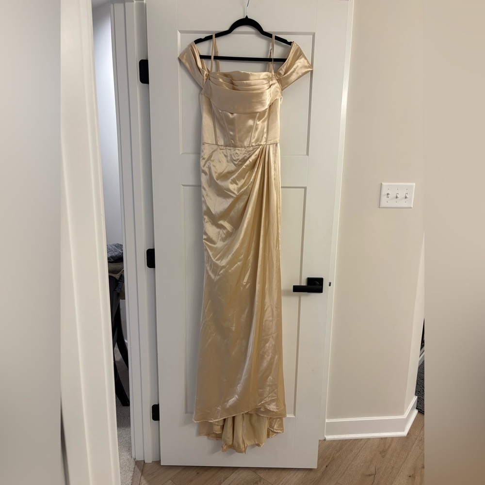 Elegant Gold Satin Gown